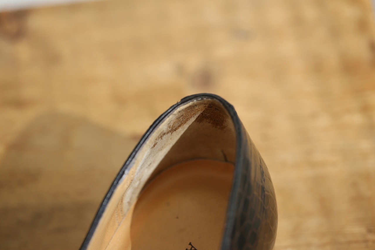 【ARTIOLI】アルティオリ 本クロコ シングルモンクストラップシューズ ダークブラウン Size:5