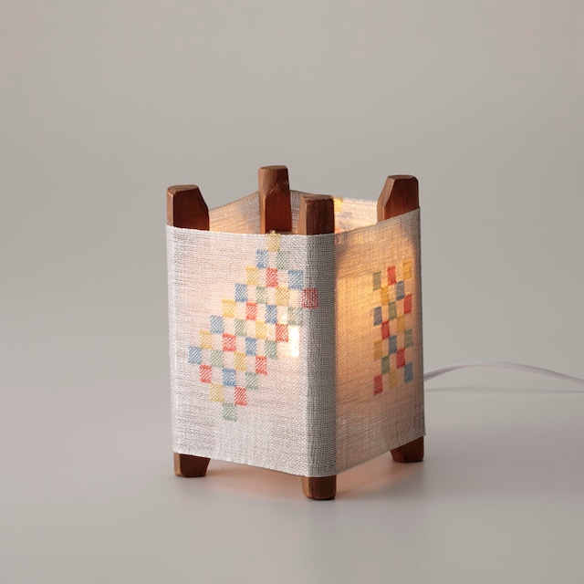 織ランプシェード 市松カラフル　　Ｗoven Lamp Shade