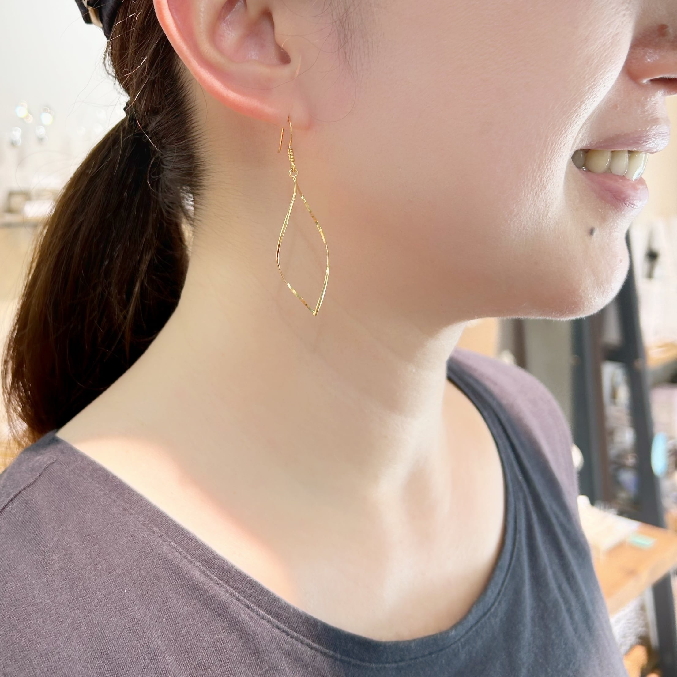 Gold Coating 流線 ロング フックピアス | 【公式通販】鎌倉のシルバー