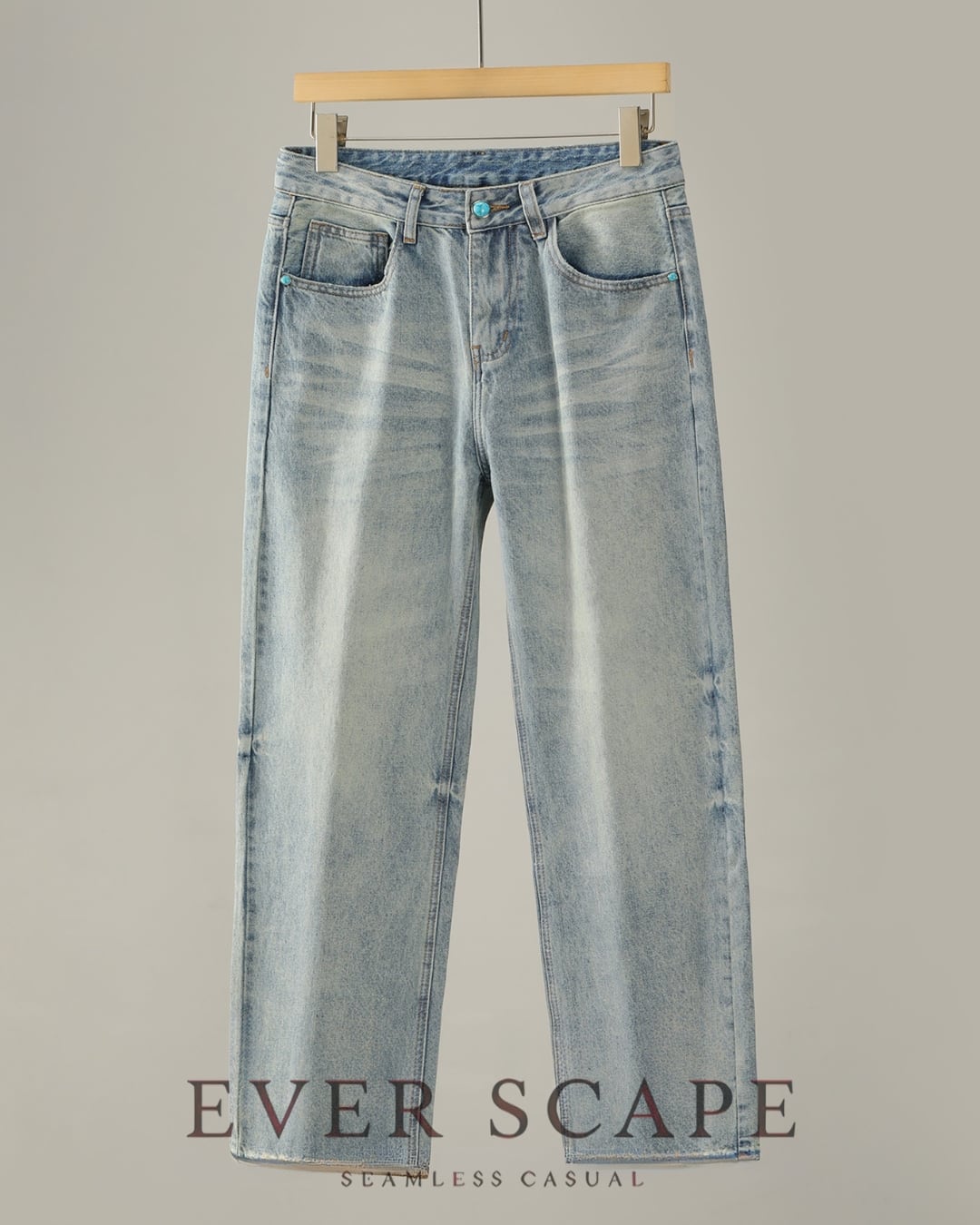 ストレート ウォッシュ加工デニム A0087