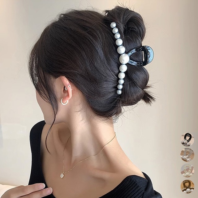 ヘアクリップ 大きめ ヘアアクセサリー 黒 レディース  可愛いヘアアクセサリー ボリューム