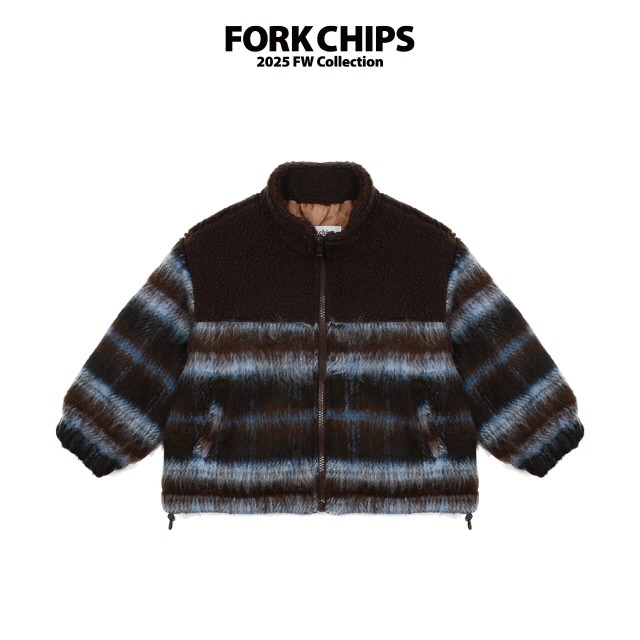 【取寄】fork chips｜vivid fleece padded jacket｜ビビッドボア中綿ジャケット｜M-JXL｜kids&jr｜25 winter