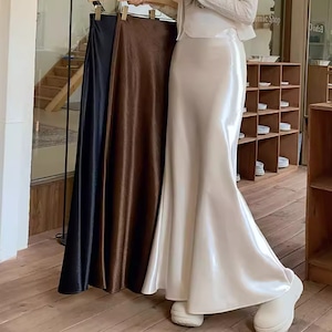 3色/サテンマキシマーメイドスカート ・74930 3色/サテンマキシマーメイドスカート ・74930