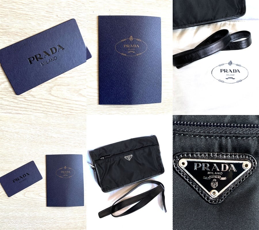 レア 極美品 タグ付き PRADA プラダ ブラック ナッパレザー リモンタ