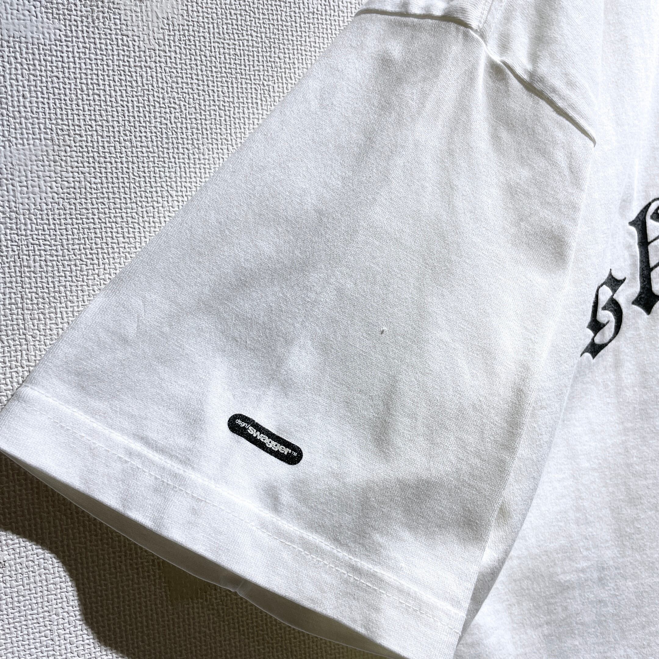 2000s ” Swagger ” ” skullgain ” printed White loose SS Tee