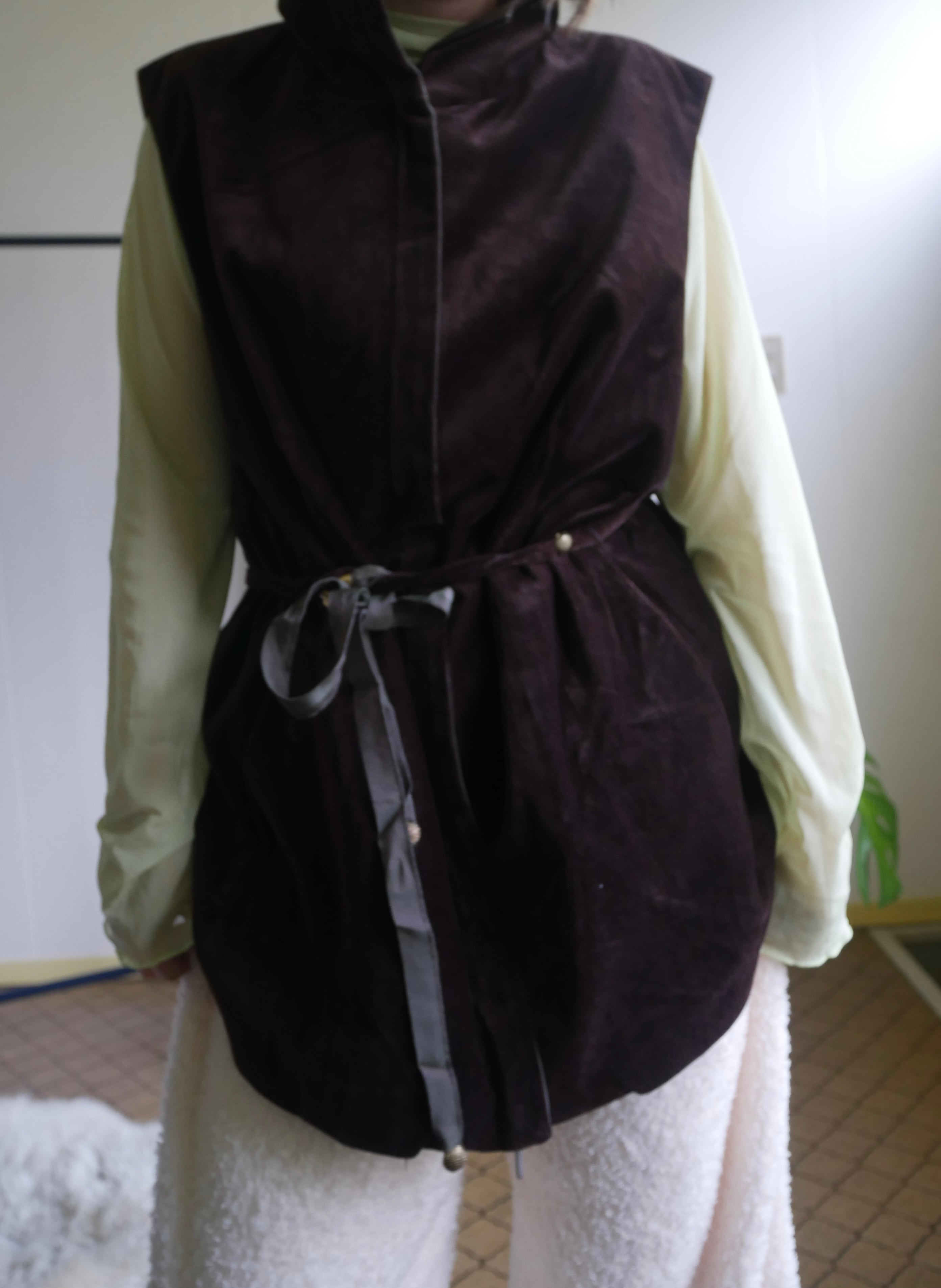 2002 MADE IN ITALY Prototype Velvet High-Neck Zip Vest