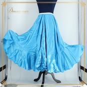 【フラメンコ衣装】スカイブルー prima boutique プリマブティック ペチコート ファルダ スカート 水色 光沢 無地 シンプル