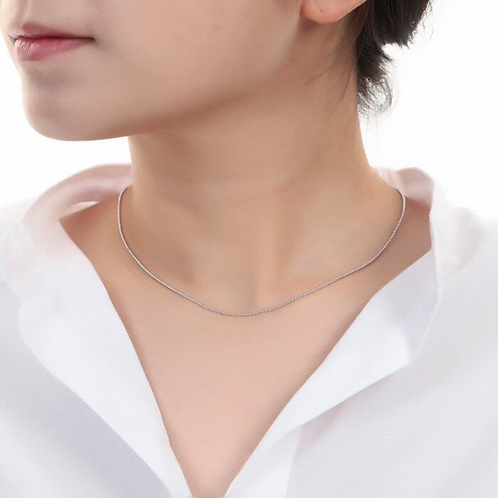 ネックレスチェーン40cmプラス5cmアジャスター付き 1.2mmボール