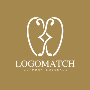 美しく輝く上品な歯のロゴ