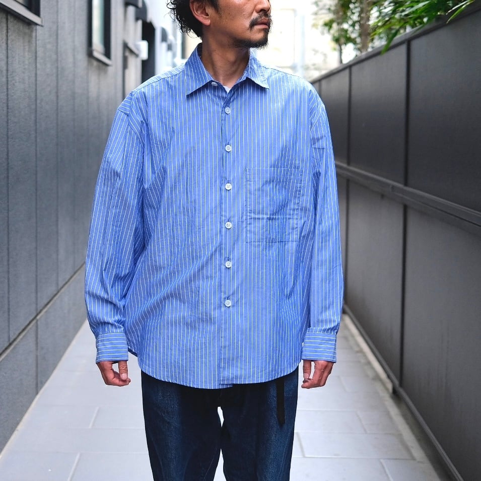 EVAN KINORI(エヴァン キノリ) / Big Shirt Two Organic Cotton Stripe