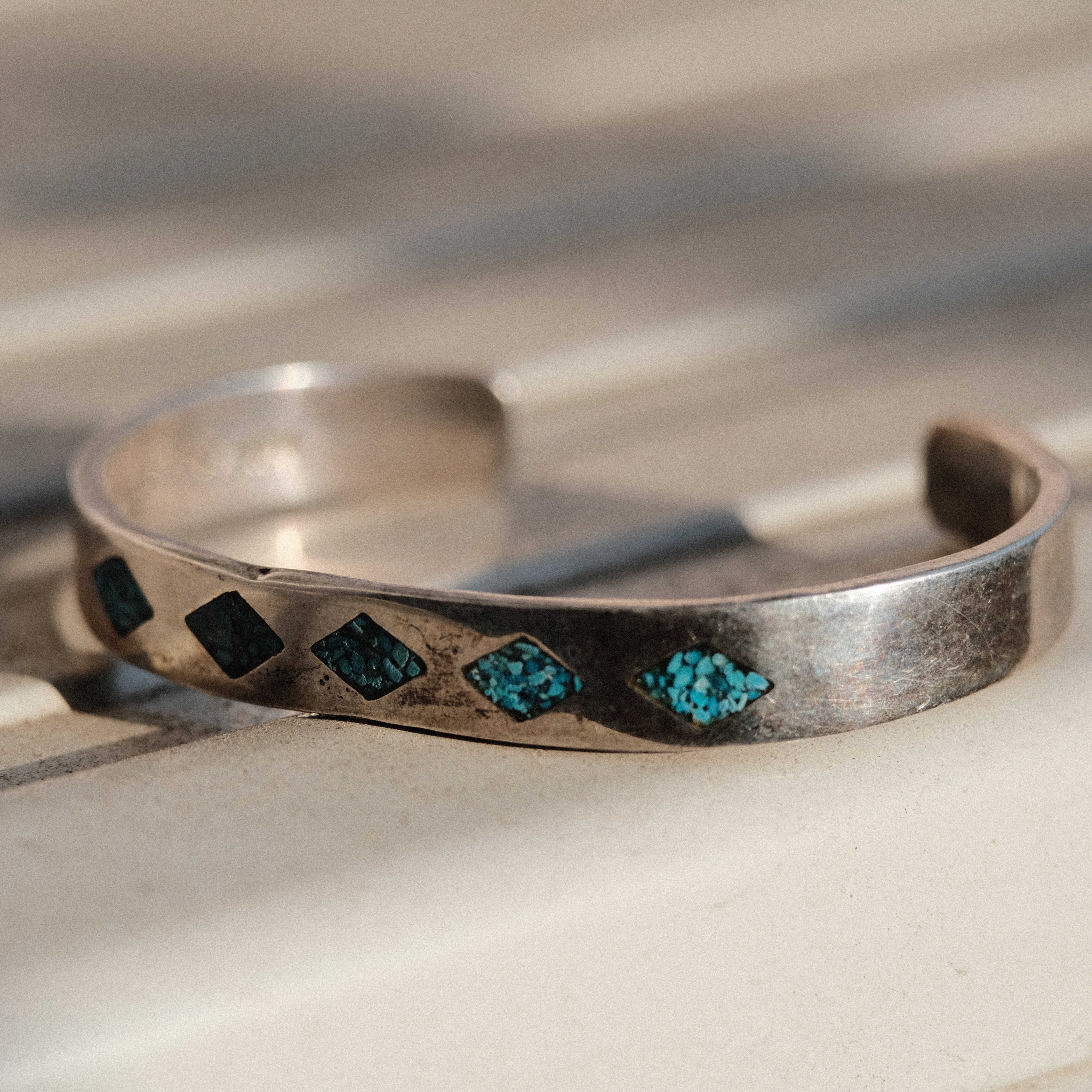 Mexican silver cuff bangle | H2 Vintage