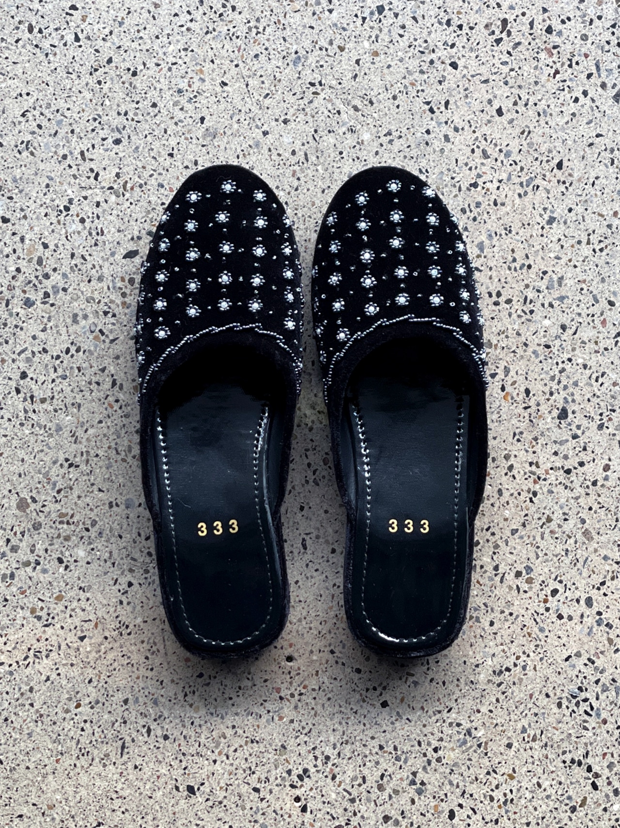 Velor sandals（Black・Dot）