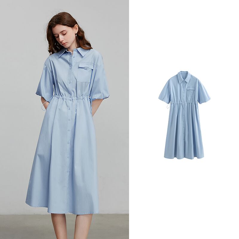 Sky Blue Shirt Dress / スカイブルー シャツ ワンピース | SORTIANTE