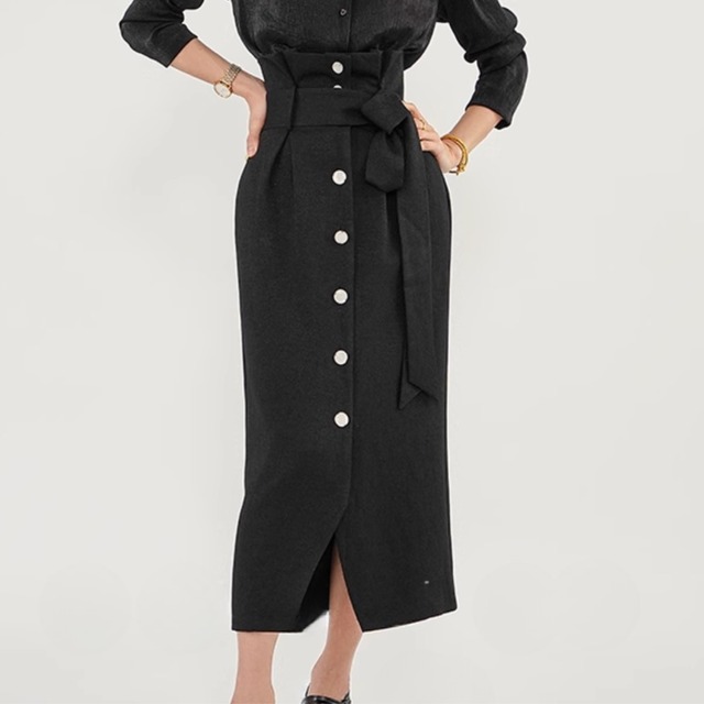 A-line high waist long skirt LA250262