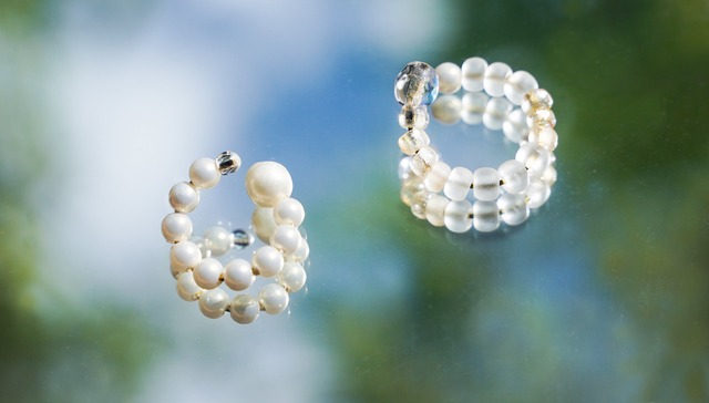 【イヤーカフ】フランスビーズ＆パールデザイン2個set