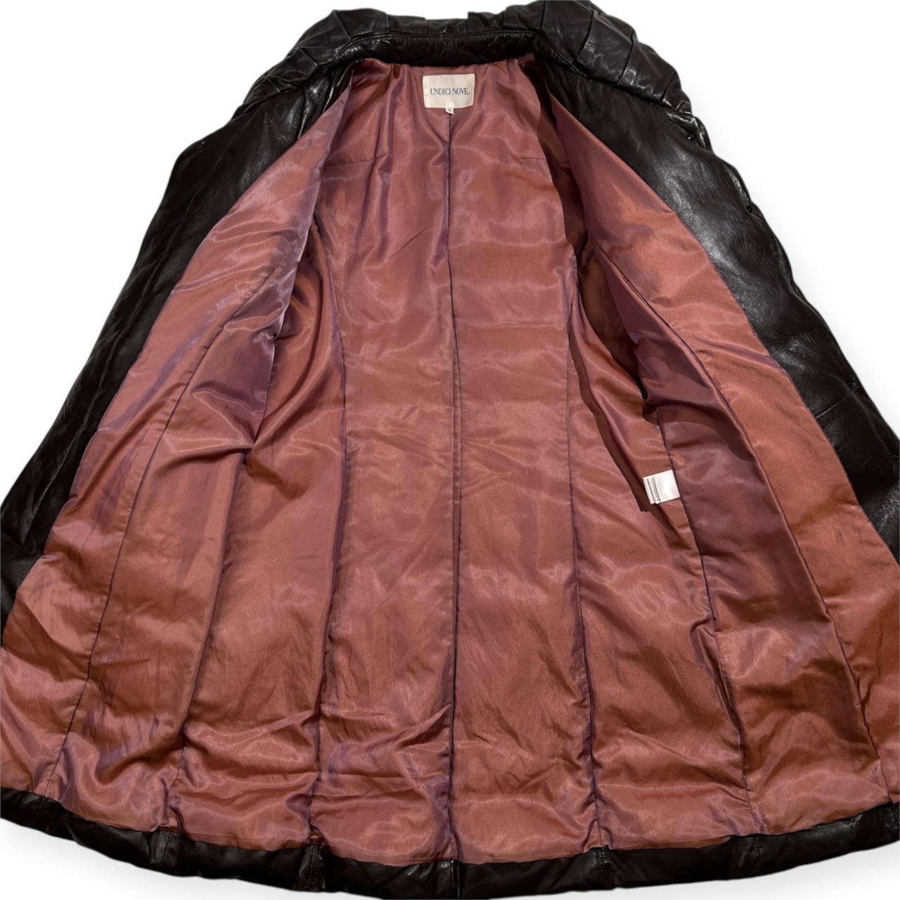 UNDICI NOVE ウンディッチ ノーベ 羊革 本革 レザー ダウンコート サイズ 40 /ダークブラウン/レディース