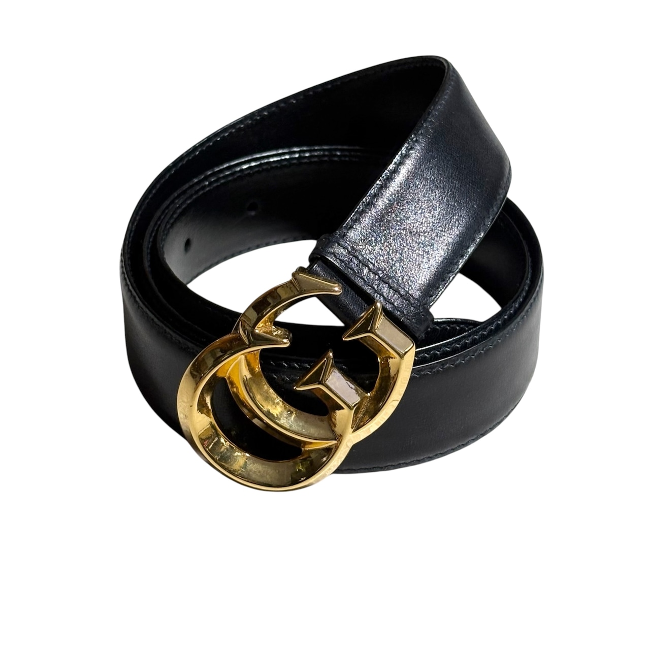 vintage GUCCI black leather belt