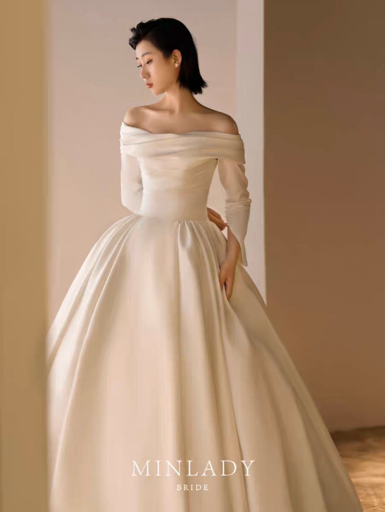 2way ウェディングドレス オフショルダー ドレス | MINLADY BRIDE
