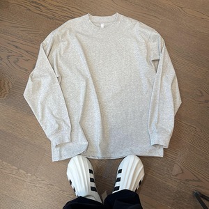 ラウンドネック無地ビッグロングTシャツ　913