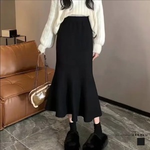 ニットマーメイドスカート 秋 冬 ブラック (レディースファッション通販)