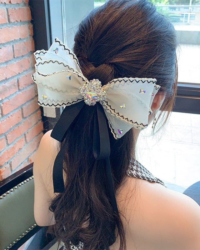 オーロラビジューオーガンジーリボンバレッタ（4 colors） 25W08462