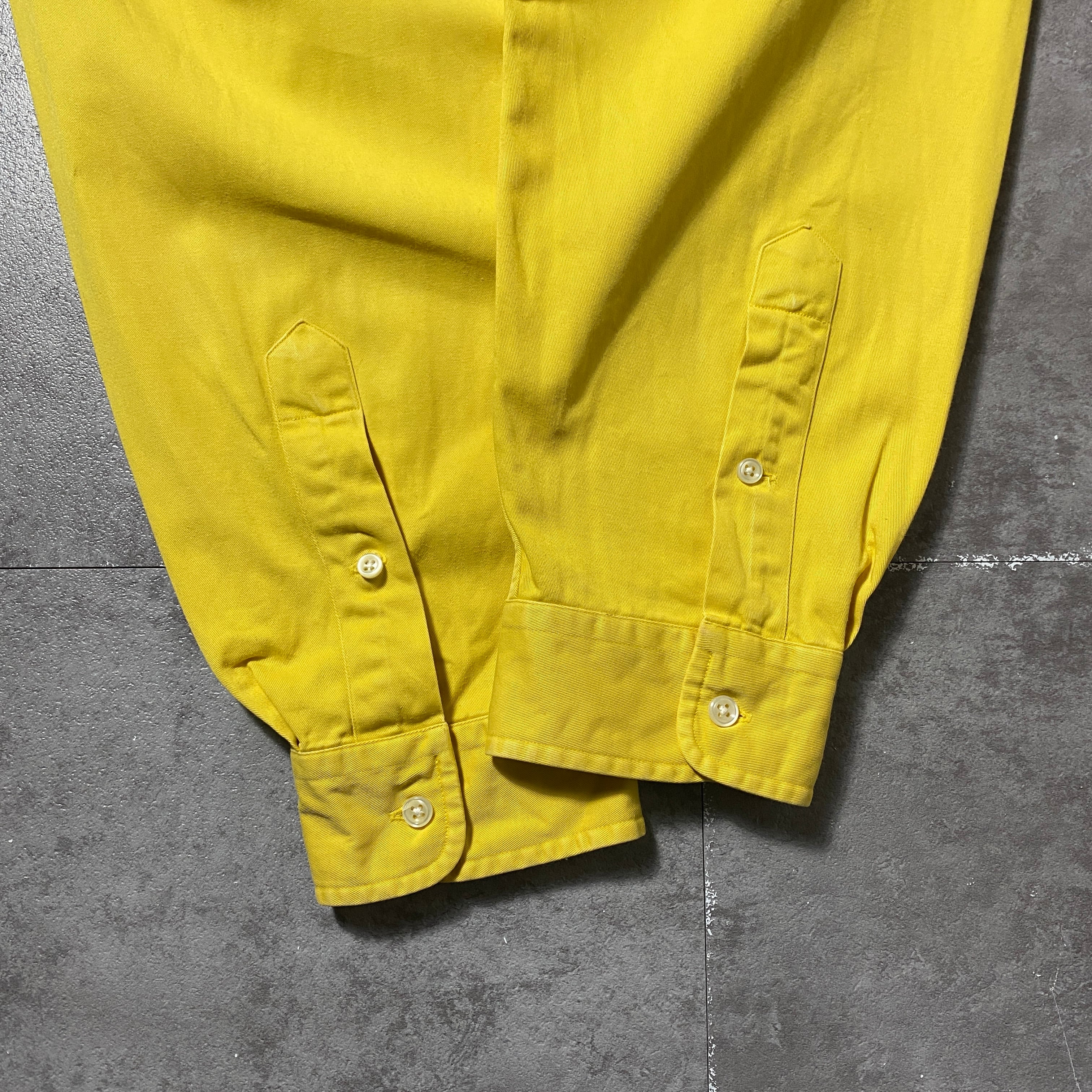 00's ラルフローレン　刺繍ワンポイント　ポニー　ボタンダウン　チノシャツ 00's Ralph Lauren ラルフローレン 刺繍ワンポイント ポニー イエロー