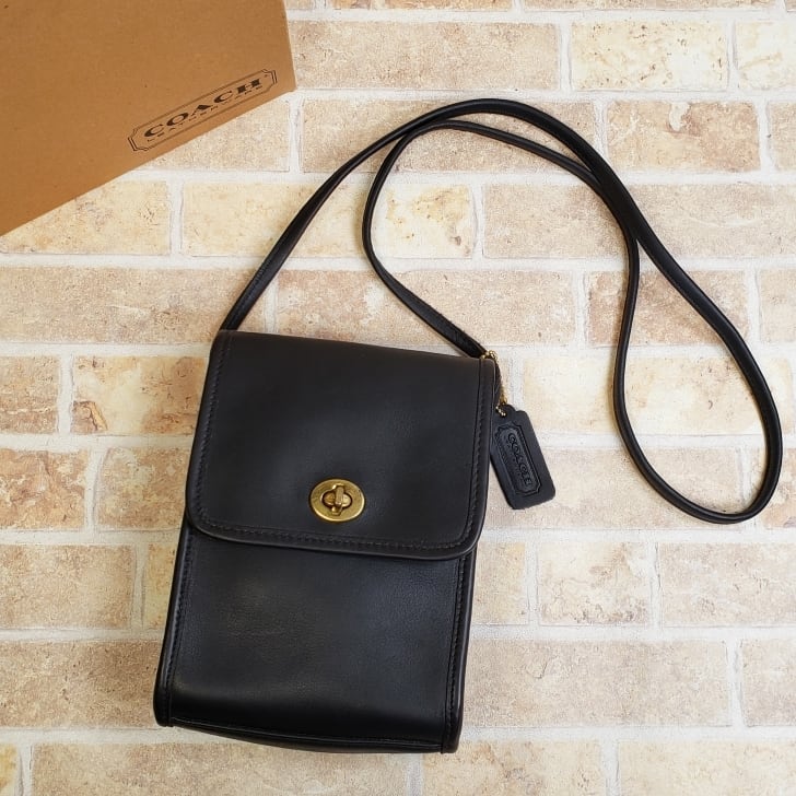 ✨希少✨オールドコーチ ターンロック ビジネスバック ショルダーバッグ USA製 90's COACH オールド コーチ ショルダー ターンロック バッグ(ブラック