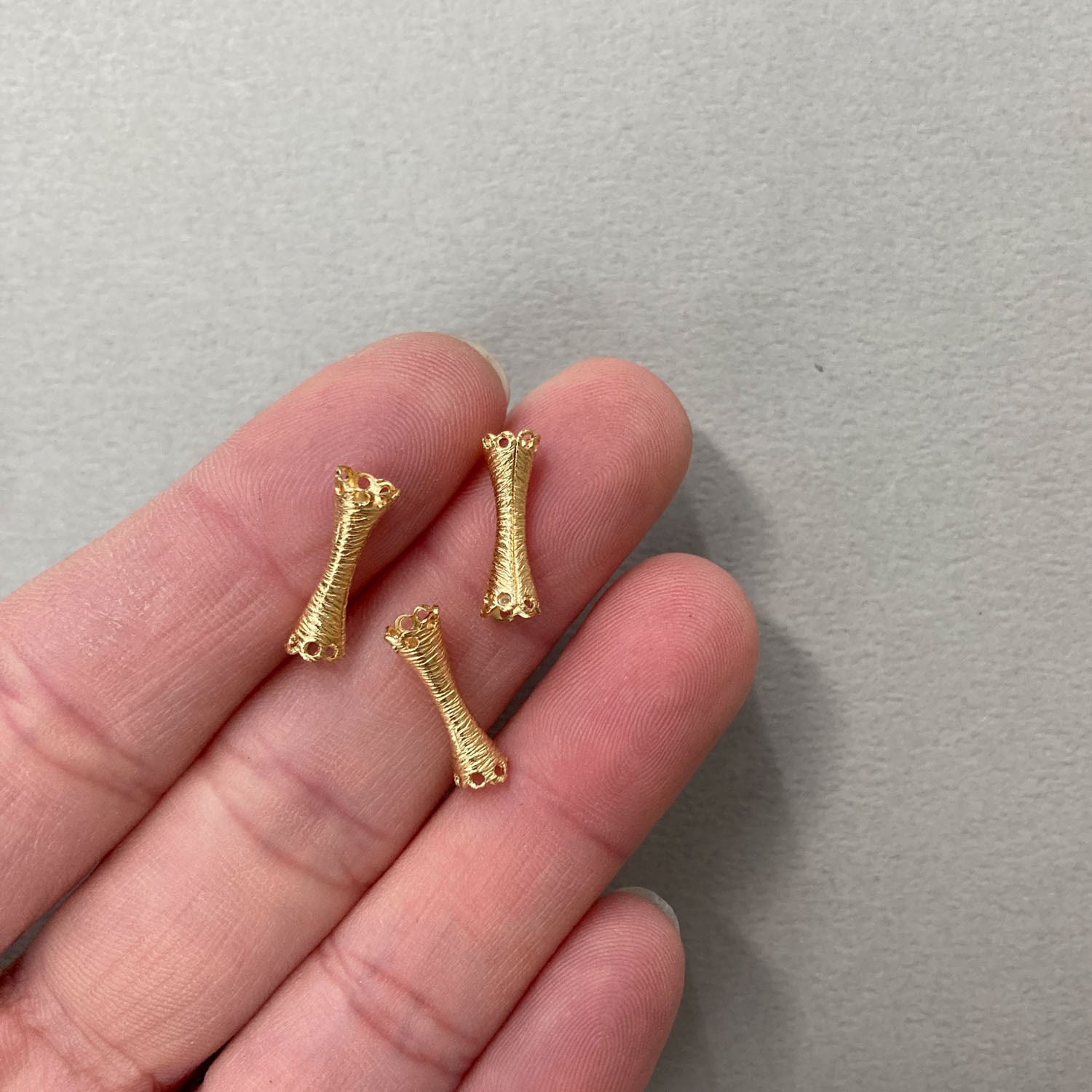 USA真鍮 両端スカラップフレアパイプビーズ | Dua-アクセサリーパーツ