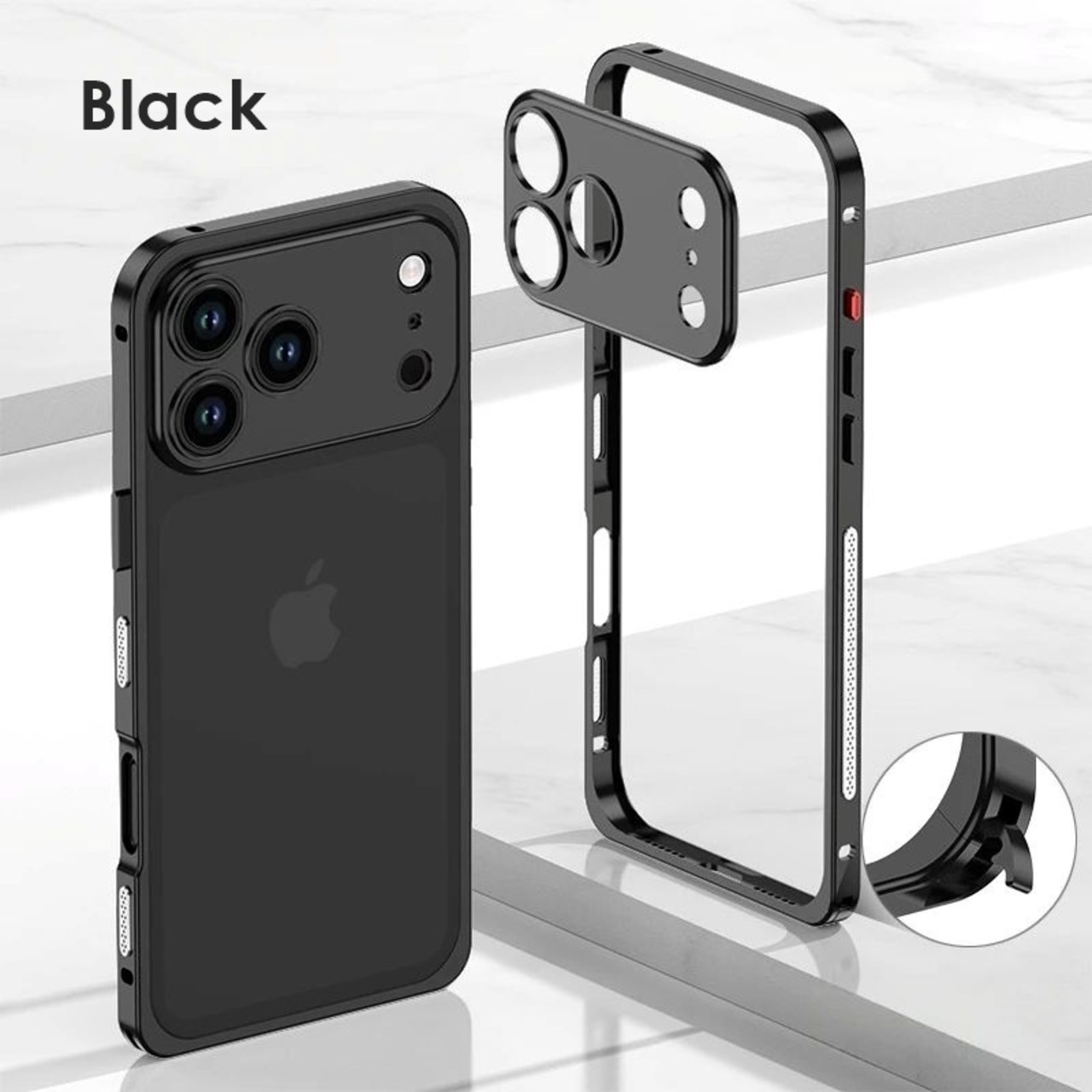 ◆iPhone 17/Pro/Pro Max/Air◆ Lock Metal Frame + Camera Cover Case / ロック メタルフレーム + カメラ カバー スマホケース