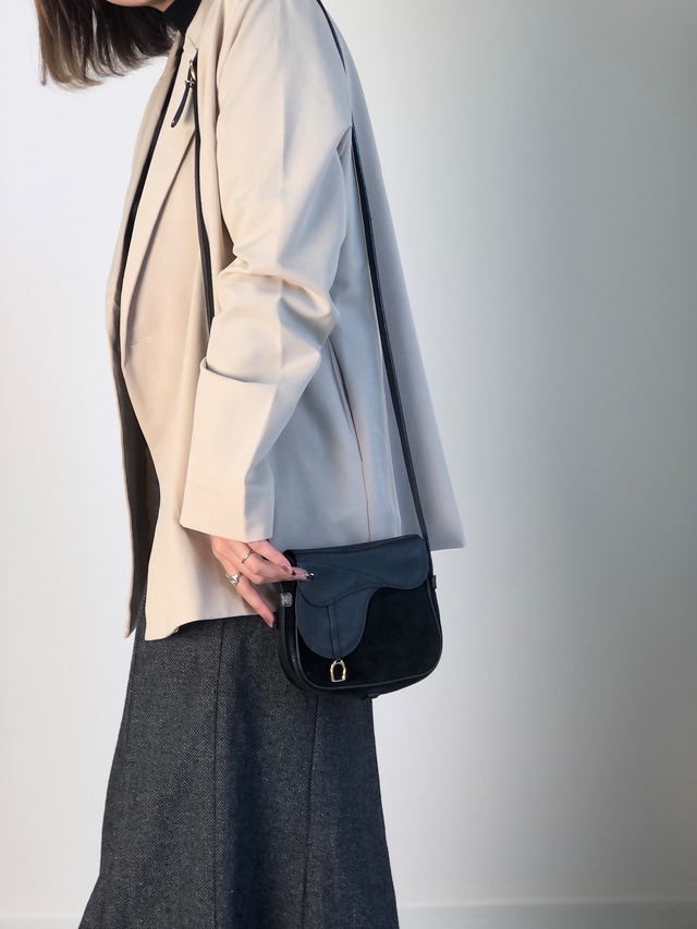 GUCCI グッチ ショルダーバッグ ブラック ホースビット サドル スエード ミニバッグ wevswd