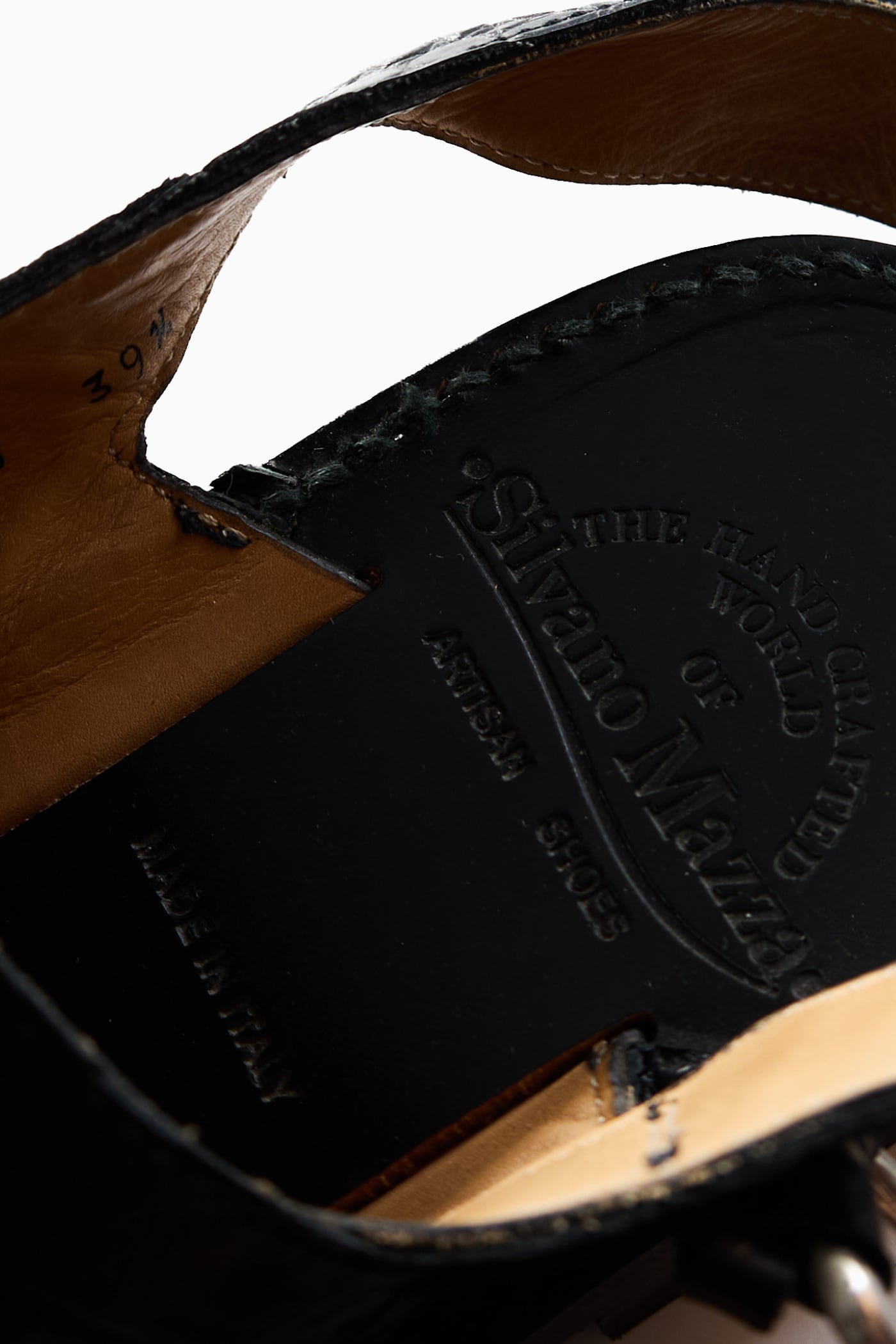 SILVANO MAZZA シングルモンクストラップ　イタリア製　BLACK イタリア製】 Silvano Mazza LEATHER STRAP SANDALS BLACK FAUX