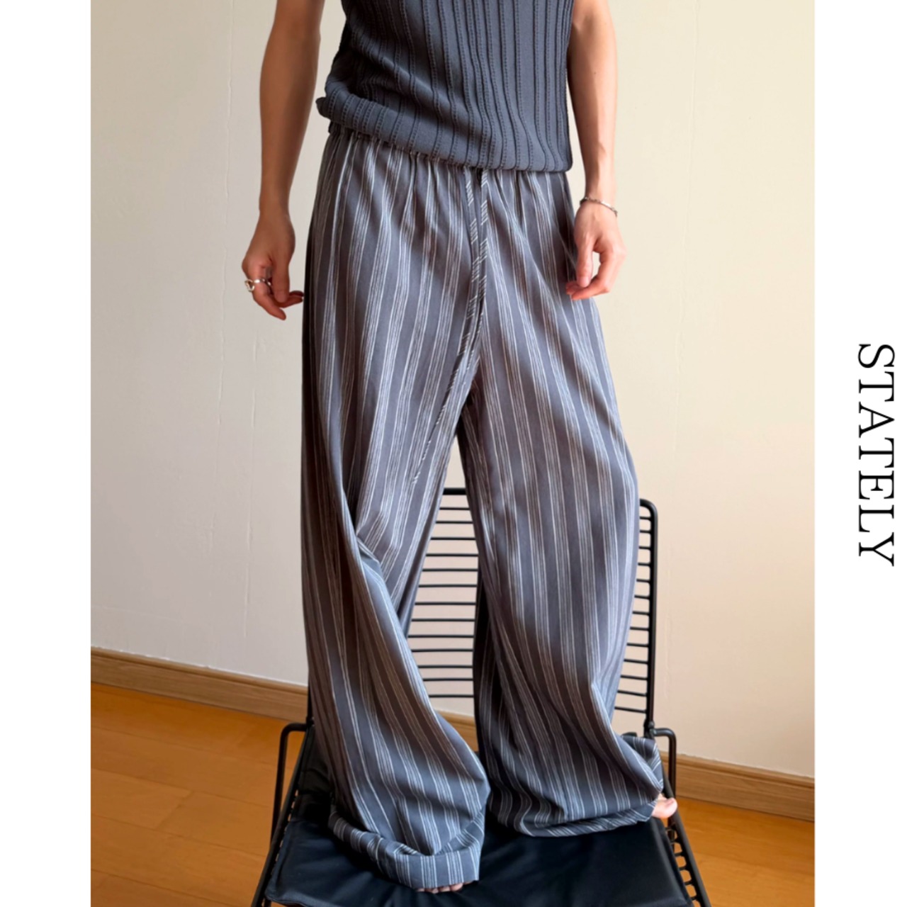 Stripe Linen ワイドパンツ/2color_B60・画像4