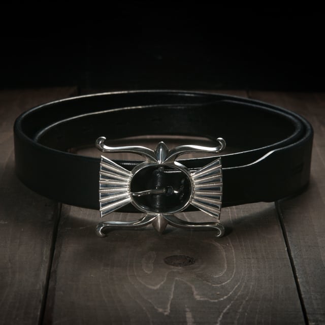 鷲見太郎 BELT ベルト】35mmサドルレザーベルト w/デザインバックル