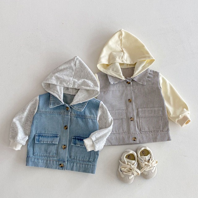 【BABY&KID】2026新作　デニム帽子付きアウター