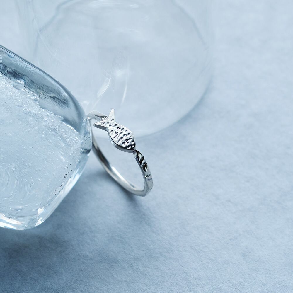 魚 彫刻 リング シルバー925 | クラウドジュエリー(Cloud-jewelry