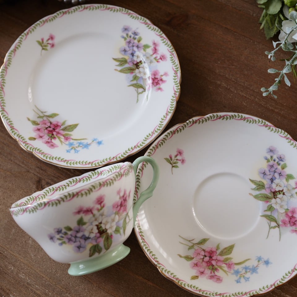 美品】シェリーSTOCKSストックス トリオ カップ＆ソーサー イギリス