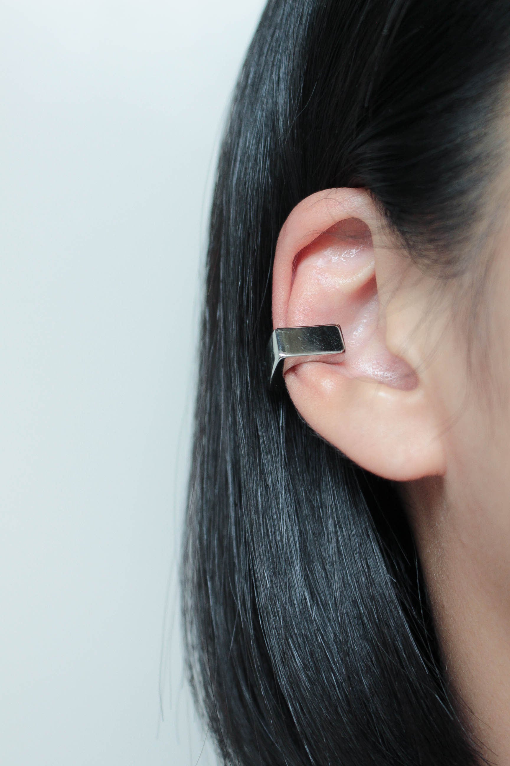 【Ruby】No.4 ピカソコッパー枠留ペアシェイプピアス Square Block Ear Cuff | ebine(エビネ)|金属アレルギー対応アクセサリー