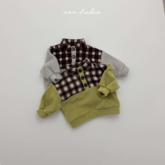 〖取寄〗韓国子供服 / 26winter / aoustudio /チェック アノラックMTM / キッズ服 *XS~L*