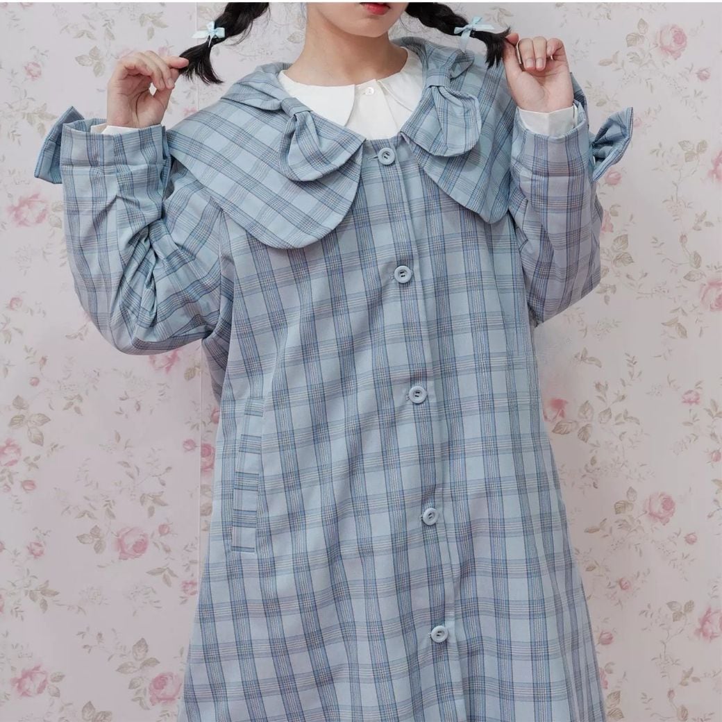 Bow and Double-Layer Oversized Lapel Trench coat