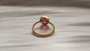 ＊1点もの＊Garnet tubutubu ring《silver925+14KGP》