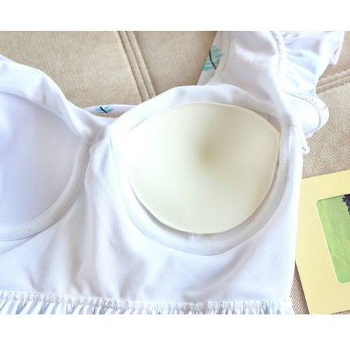 レディース水着 2点セット ビキニ ハイウエスト フリル タンキニ風 セパレート スイムウェア フラミンゴ柄 パステルカラー ギンガムチェック チェック柄 フェミニン ガーリー 可愛い 背中編み上げデザイン 体型カバー 着痩せ効果  w9012 SA