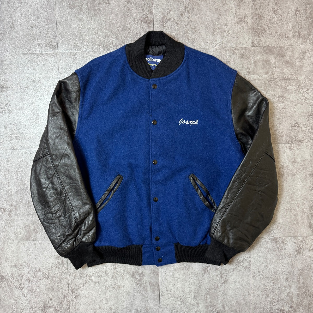 〜90's 【USA製】 Holloway Wool Leather Stadium Jumper Award Jacket College