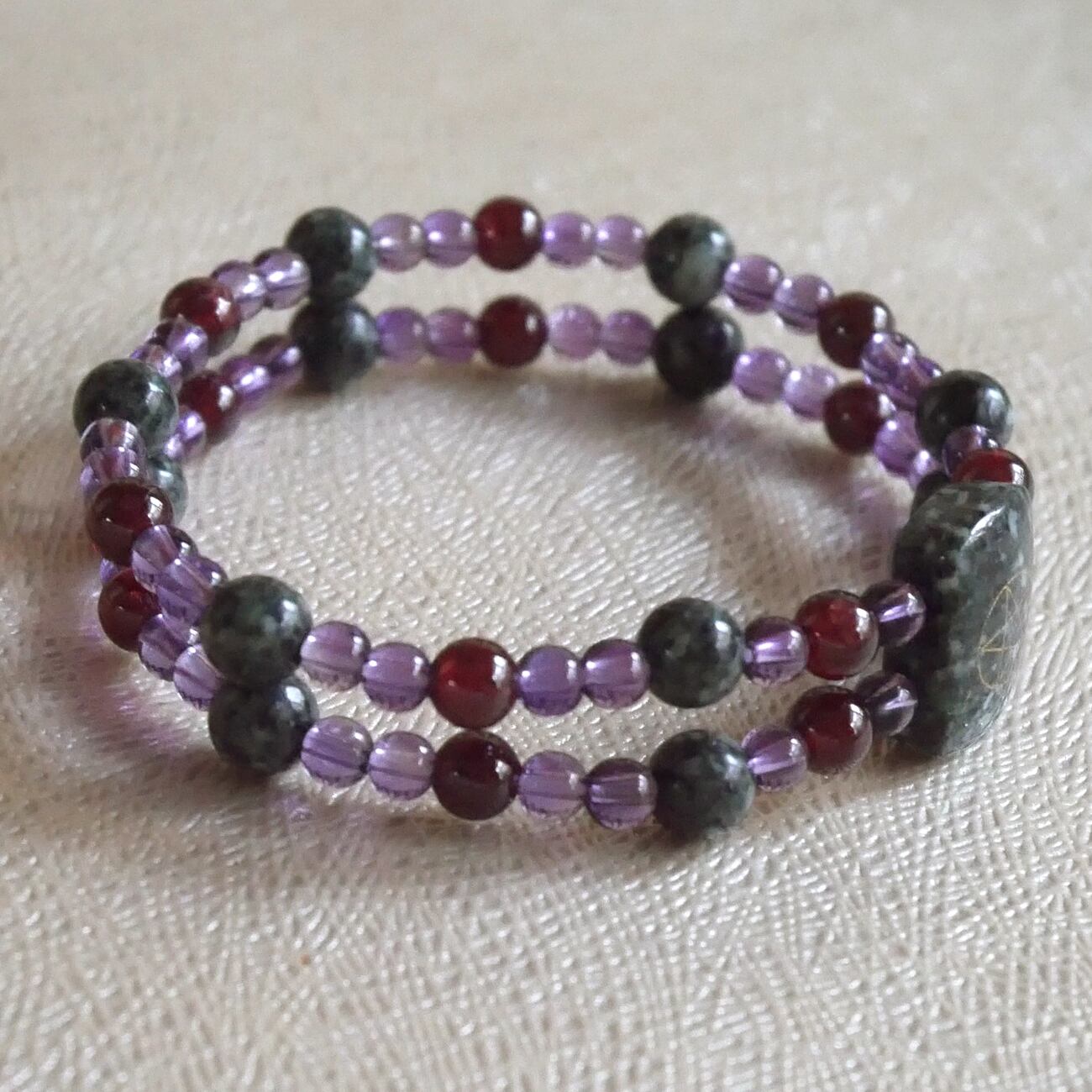 五芒星入高波動遠野の霊石＆アメジスト・スーパーセブン・ルビー