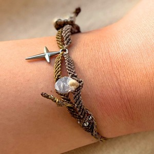 つけっぱなし ブレスレット ミサンガ 水に強い 金属アレルギー配慮 ステンレス 天然石 紐 シルバー 切れにくい 足首 アンクレット おしゃれ 母の日