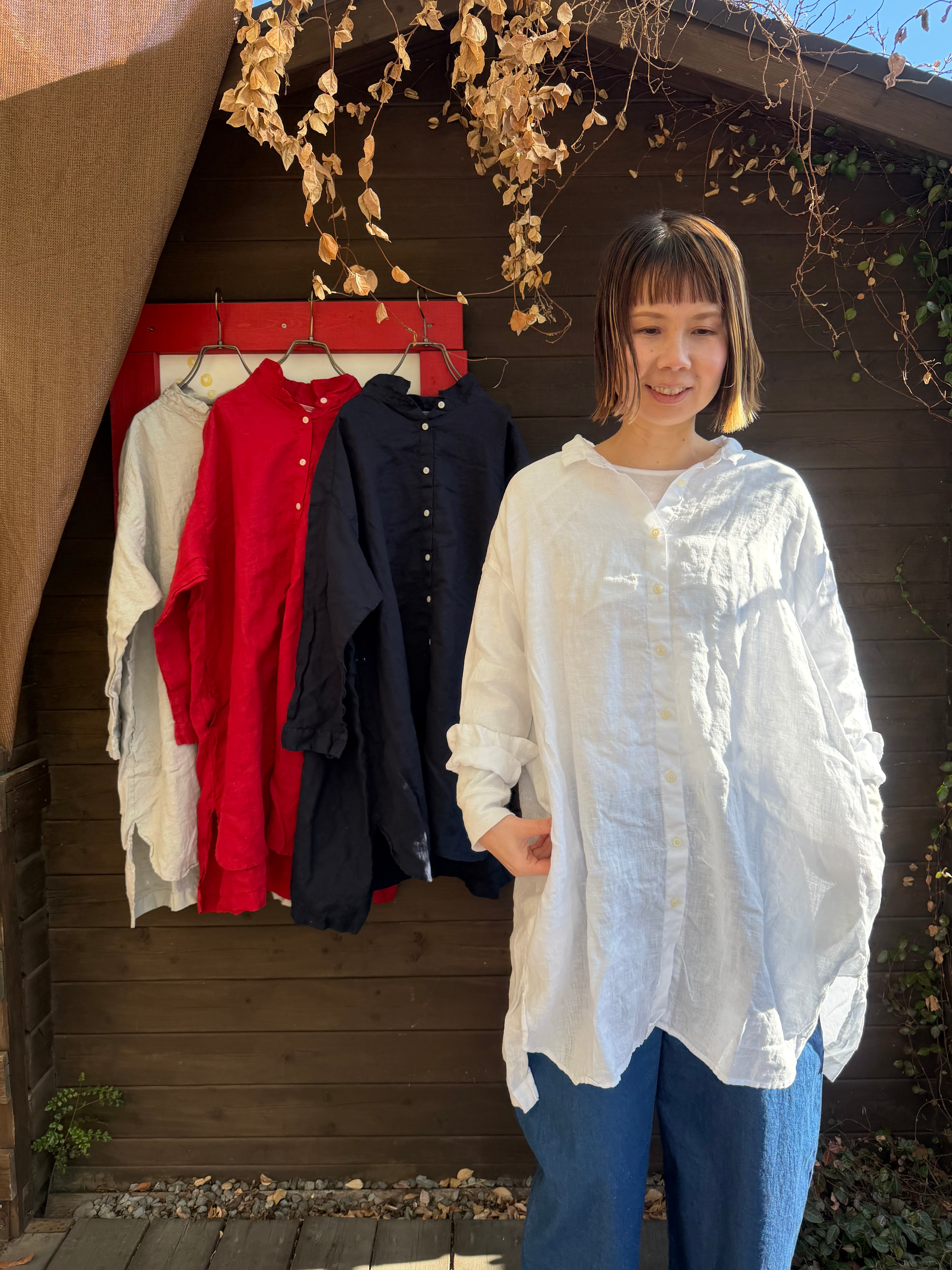 リネン日本製品染めシャツチュニック/ sunvalley/SKT008003 | WACKY