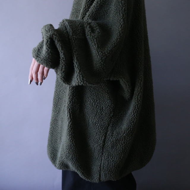 "KING SIZE" XXXL super over silhouette boa fleece zip-up jacket