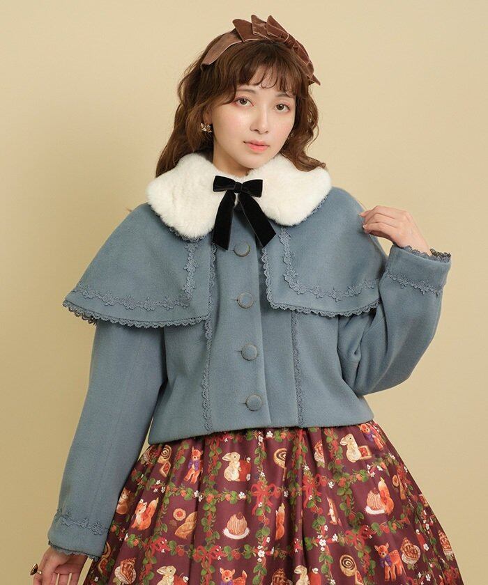 ケープ付ショートコート / a. axes femme【返品・交換・申込撤回不可 