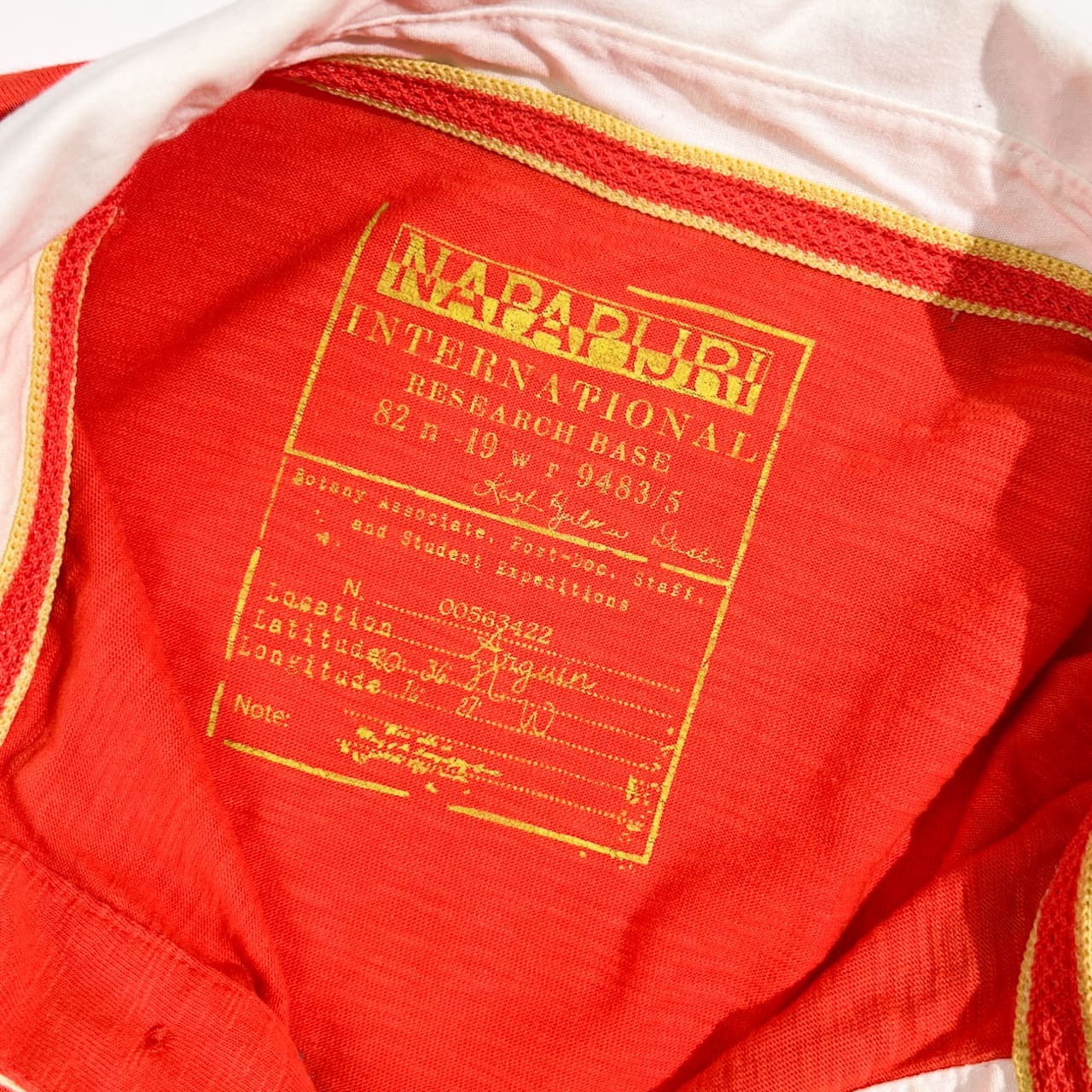 NAPAPIJRI ナパピリ デザイン 半袖 ポロシャツ L/オレンジ メンズ インド綿