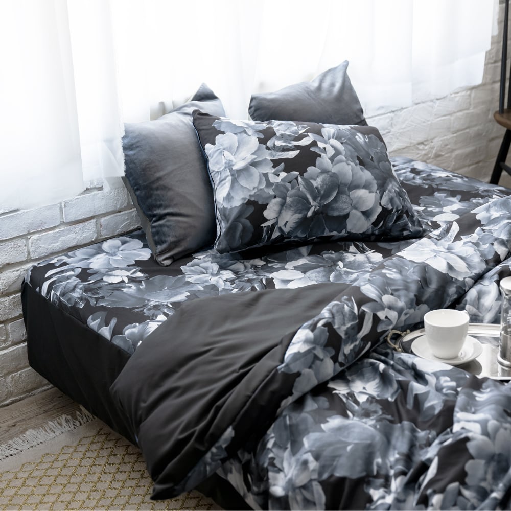 ベッドカバーセット/monochrome flower/セミダブルサイズ | DAILIC