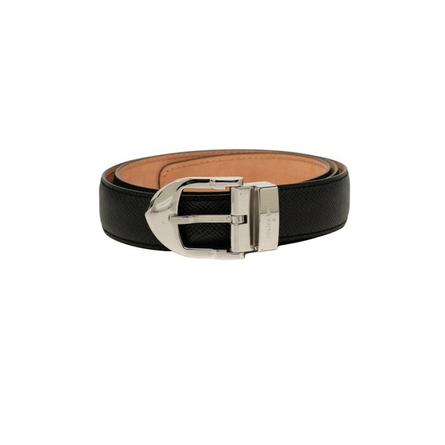 ルイ ヴィトン タイガ サンチュール クラシック ベルト サイズ：90/36 M6843 ブラック シルバー金具 レザー メンズ LOUIS VUITTON 中古